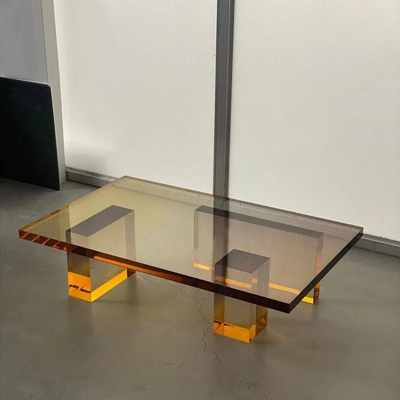 

Light color acrylic rectangular coffee designer tea table living room tea table side acrylic coffee