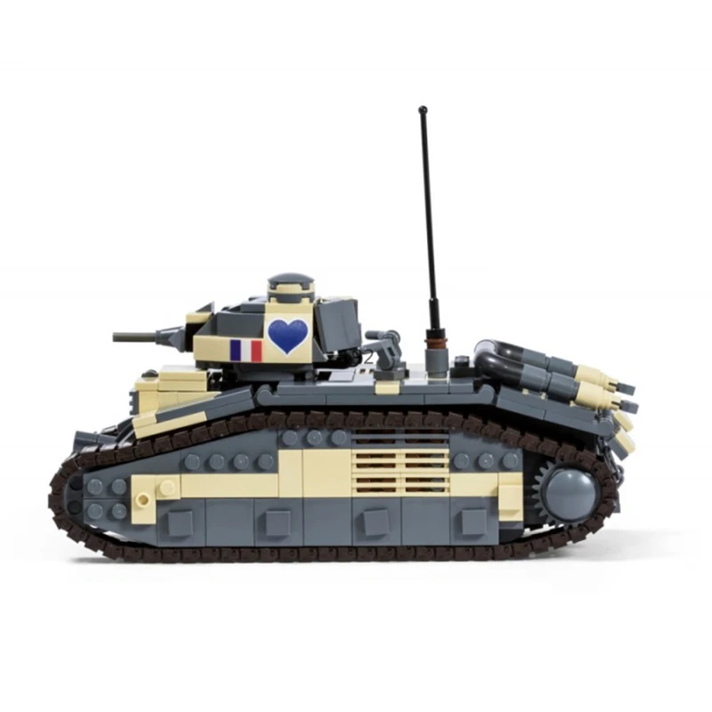 Caliente militar WW2 ejército francés ombles b1S tanque autodefensa guerra vehículos técnicos armas bloques de construcción modelo ladrillos juguetes regalo