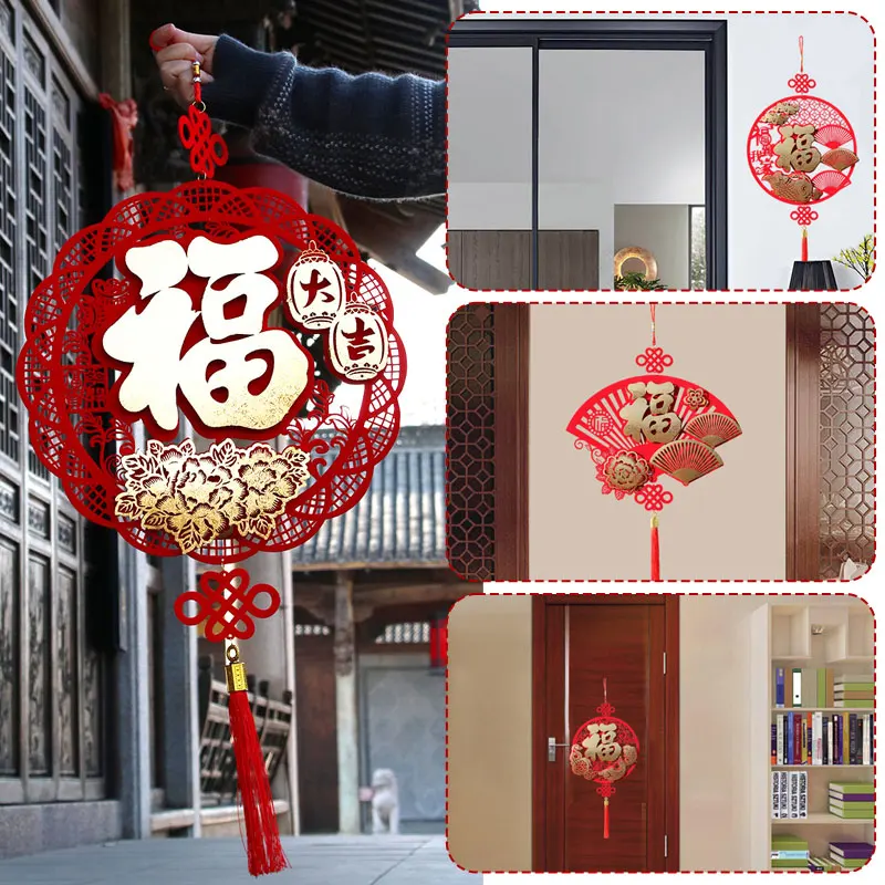 

Spring Festival Decor Hanging Pendant Chinese New Year Tassels Chinese Knot Traditional Door Ornament Window Decor Ornament