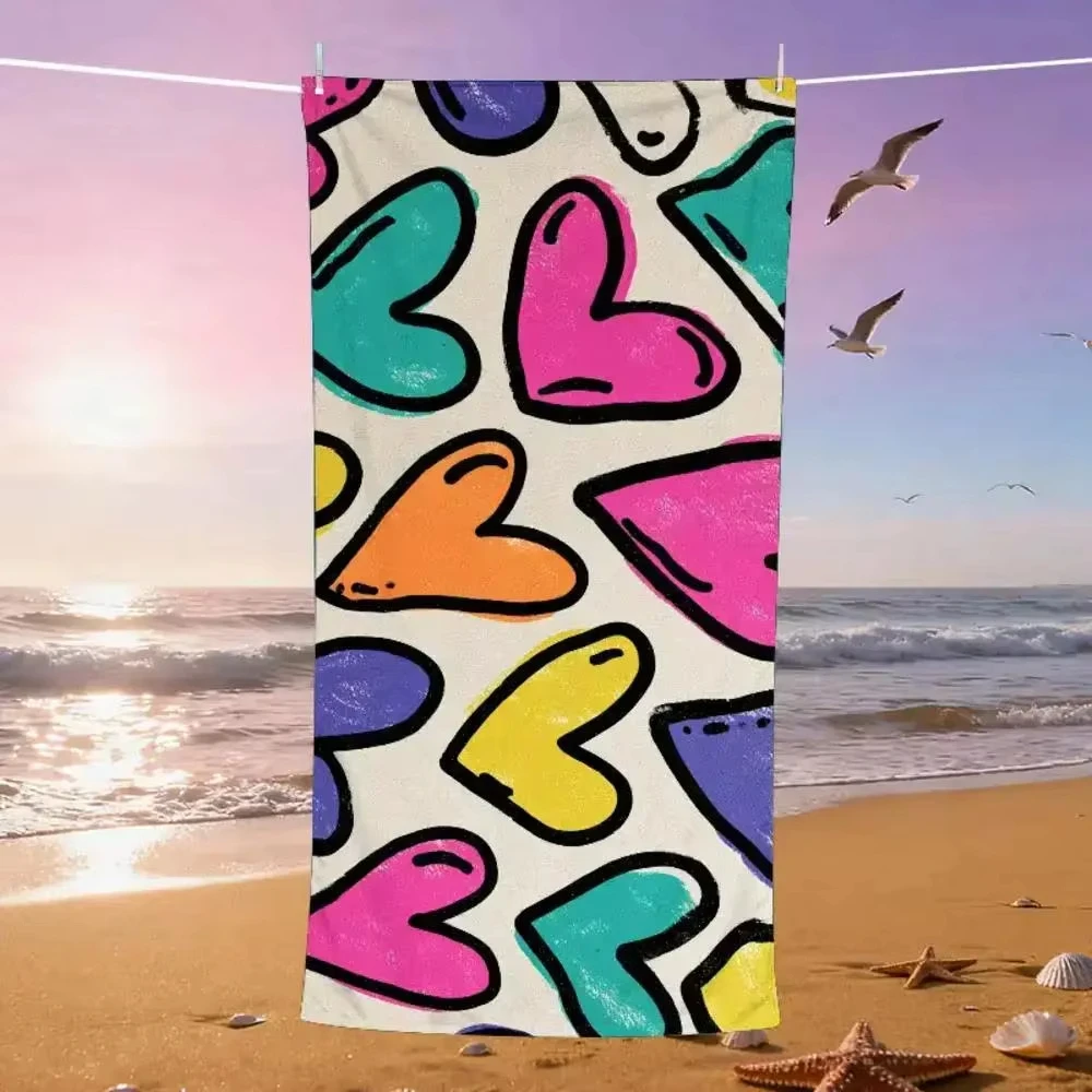 Serviette de plage Love Bazaar Charity, en microfibre douce, absorbante, séchage rapide, légère, pour festivals, camping, natation et loisirs