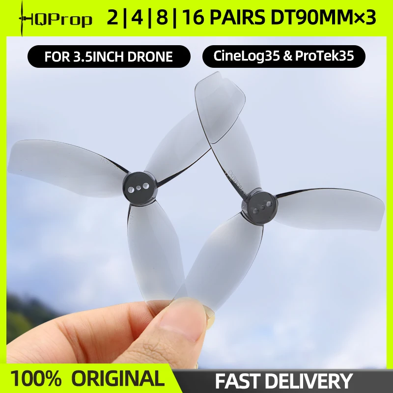 2/4/8/16 Pairs HQ HQProp DT90 Duct-T90MMX3 Propeller 90mm 3-Blade 1.5mm PC Prop For RC FPV Drone Cinelog35 CL35 ProTek35 3.5inch