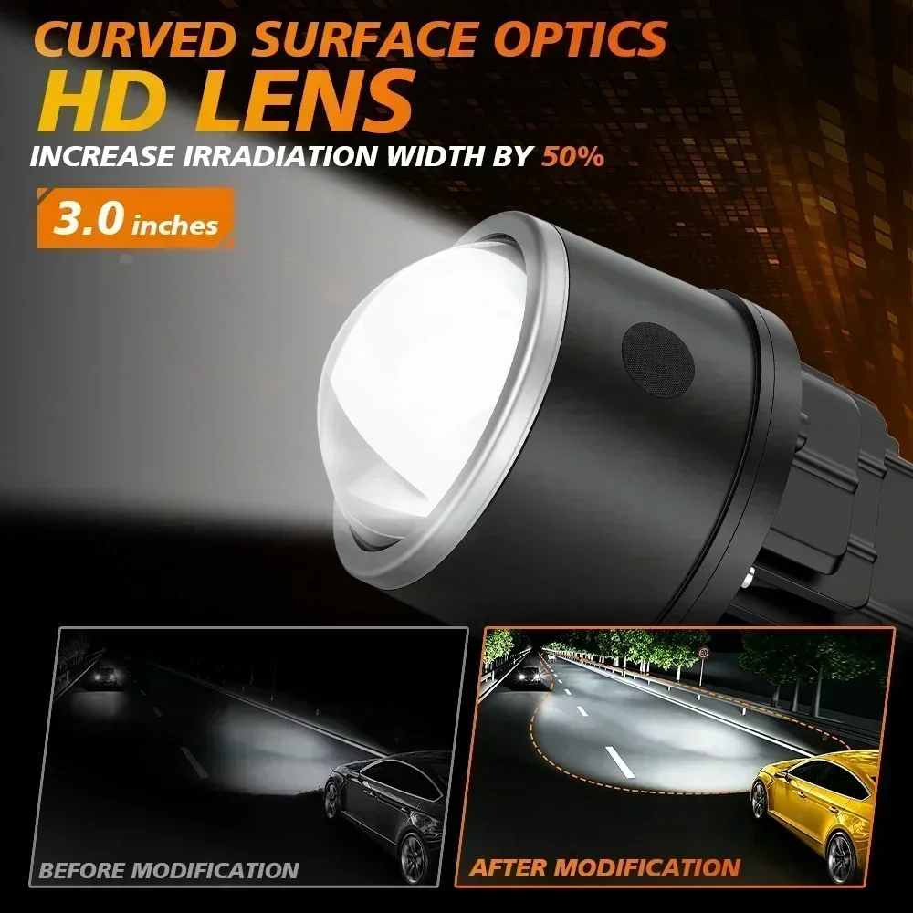 1 Pair Front LED Fog Lights Kit For Honda CRV 2012-UP 50000LM Auto Lamp 3inch LED Projector Lens High+Low Beam With Stand