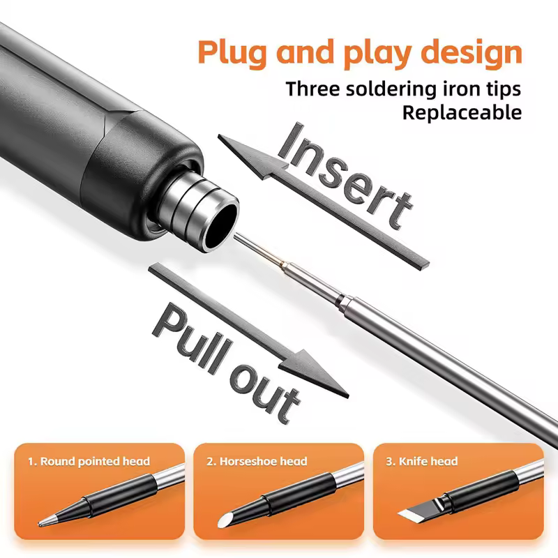 Cordless USB Digital Soldering Iron Adjustable Temperature 300-450℃ Type-C 1000mAh Battery Intelligent Solder Welding Iron Tool - Image 4