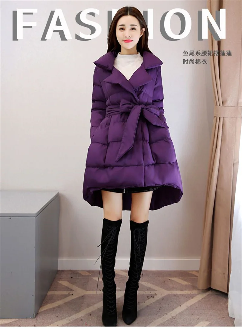 Veste chaude d'hiver pour femme, manteau en coton épais, col de costume moyen à Long, ligne a, édition coréenne, vêtements tendance, 2025