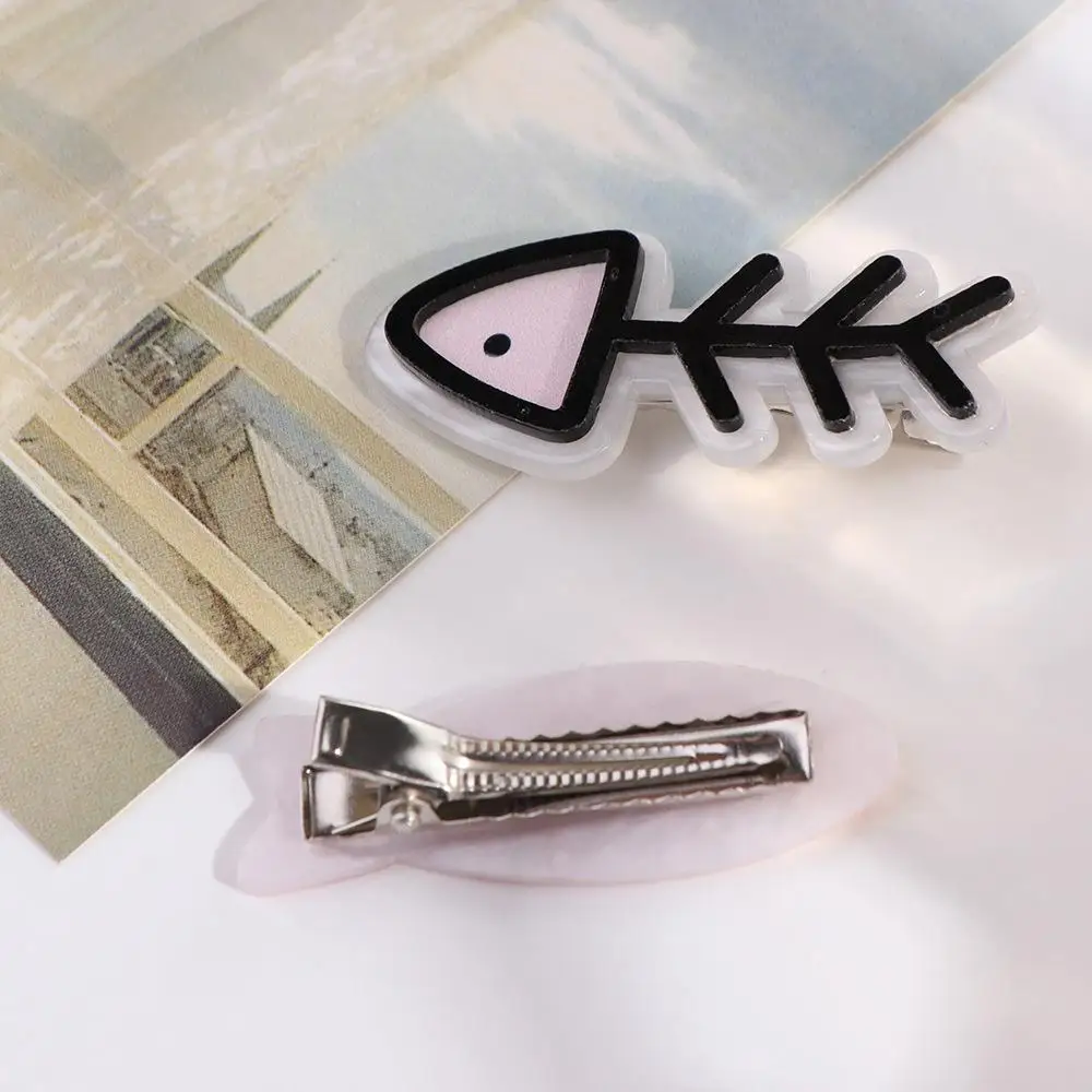 بارد الأسماك العظام الانفجارات كليب حمض الخليك الوردي مقاطع الشعر Y2K مقاطع الشعر المشابك فتاة حار