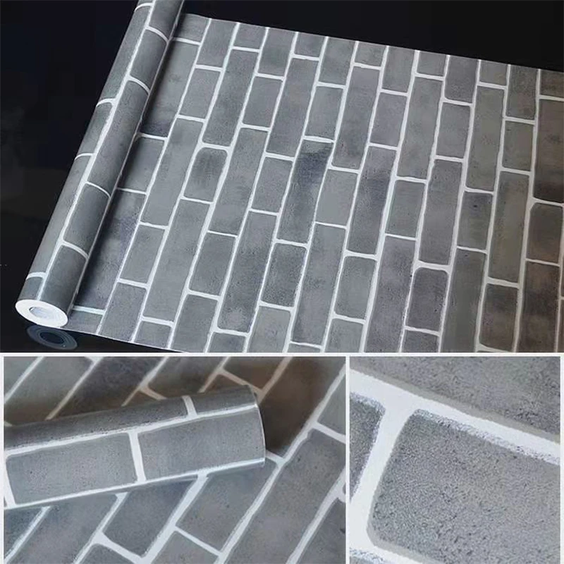 Papel tapiz autoadhesivo con patrón de ladrillo, pegatinas de pared impermeables de pelar y pegar, decoración de pared de fondo de restaurante,