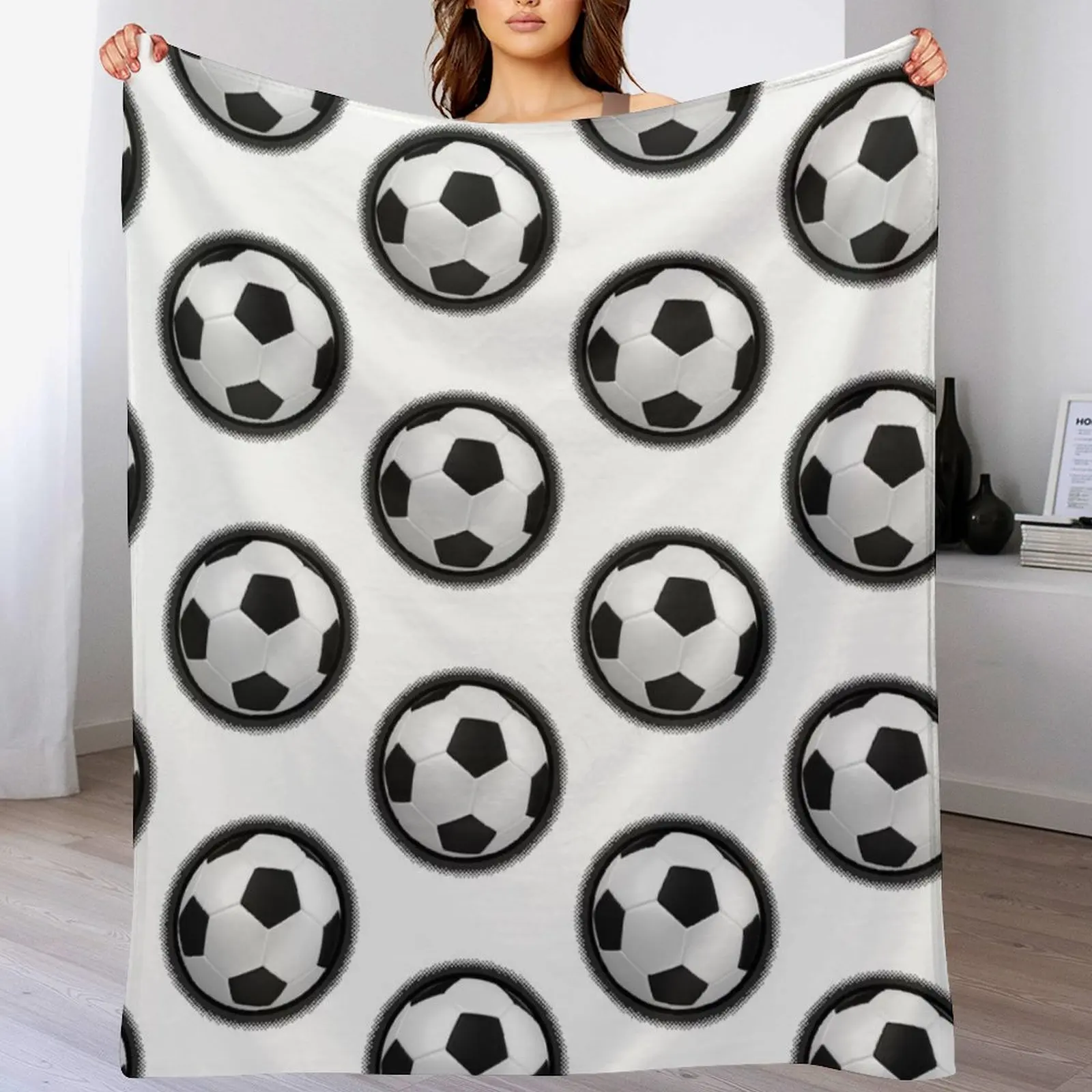 Soccer Throw Blanket Plaid Retros Soft Plush Plaid Blankets For Sofas Blankets