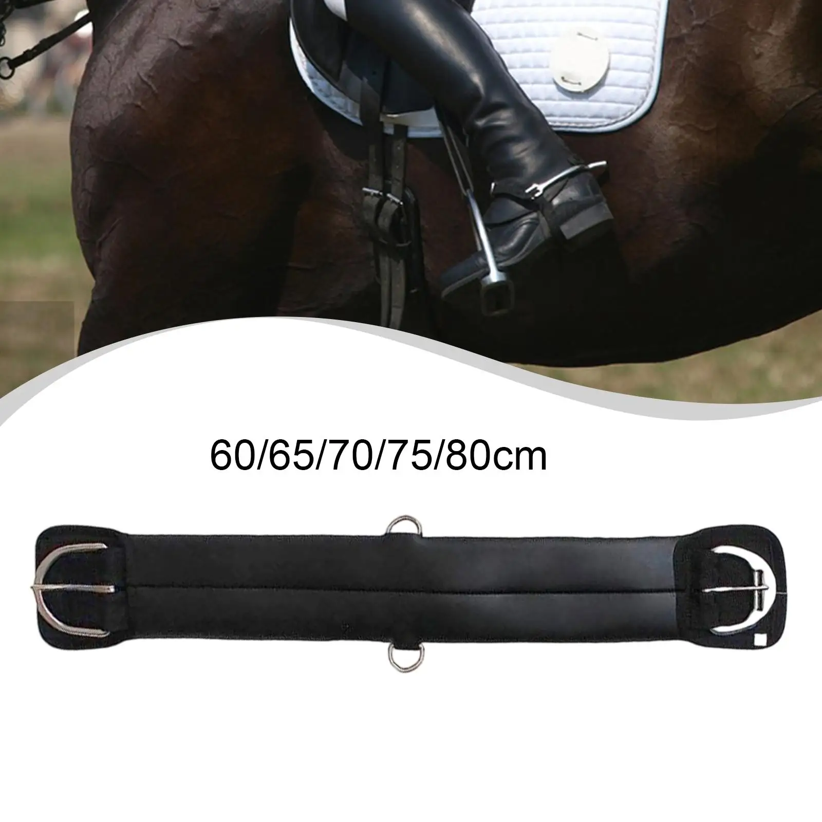 horse-girth-dressage-short-strap-non-slip-webbing-soft-saddle-strap-stainless-steel-buckle-for-long-ride-warm-up-training