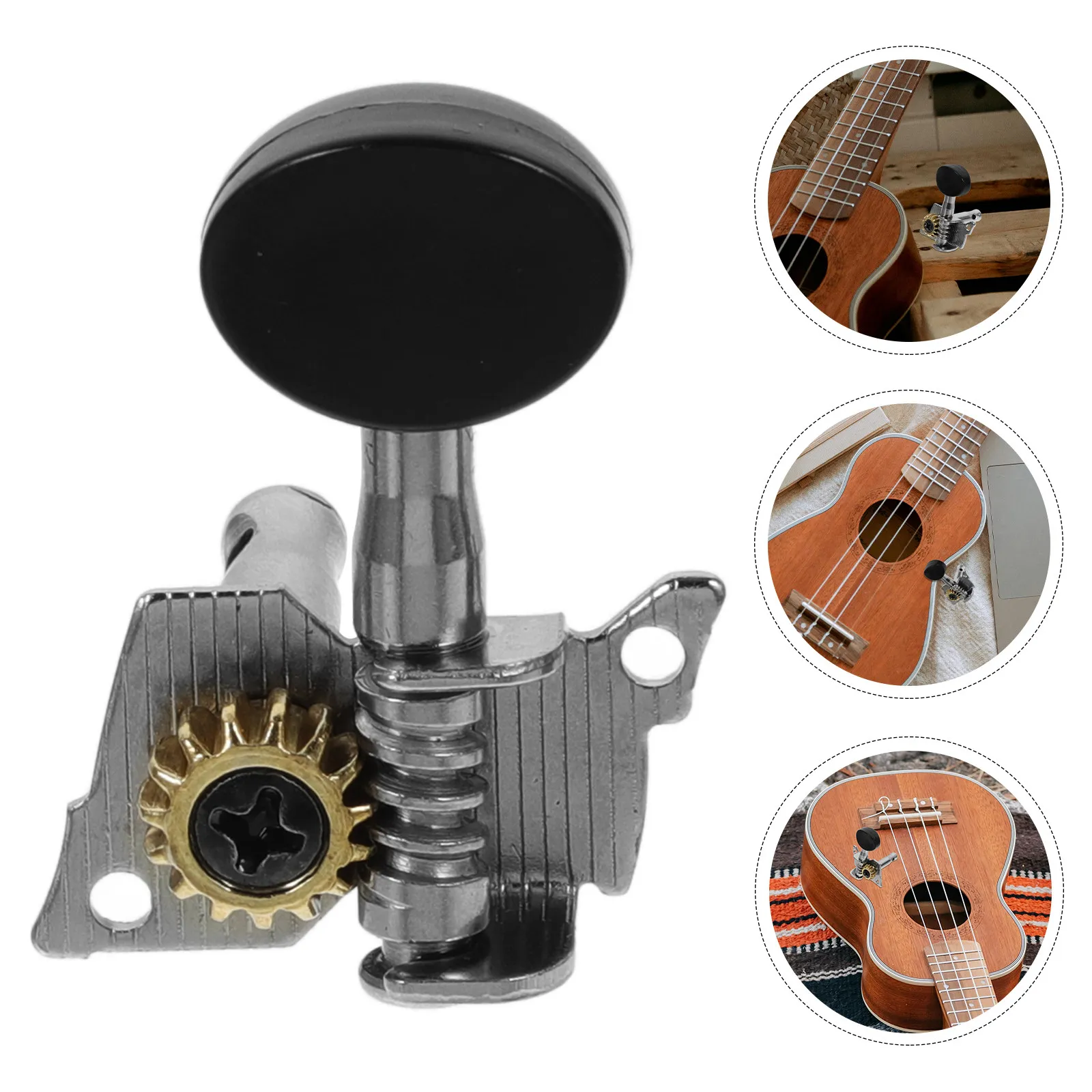 4Pcs Ukulele Keys Solid Plastic Steel Head Tuners Perfect Touch Tuning Pegs for Ukulele Guitar Small 4 String Guitar