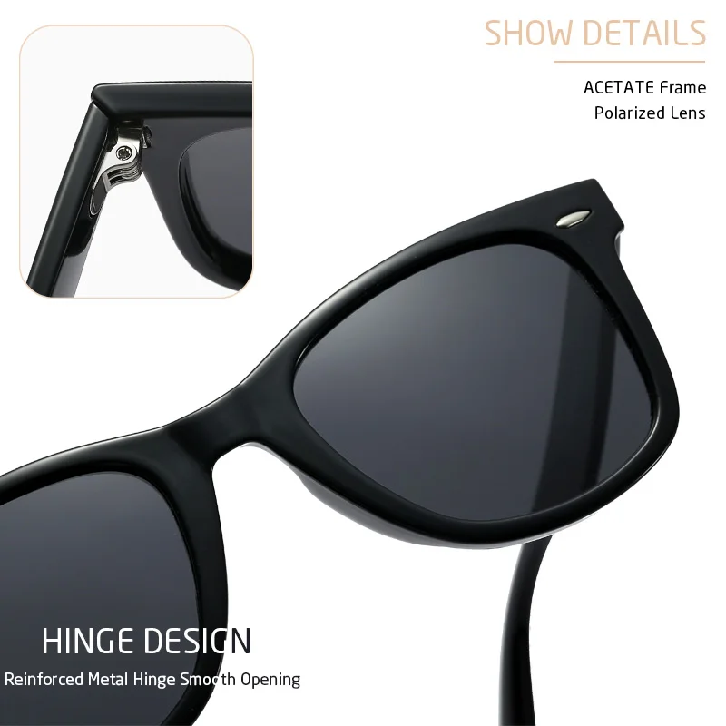 CRIXALIS Polarisierte Sonnenbrille für Damen, Sonnenbrille für Herren, 80er-Jahre-Retro-Stil, quadratisch, UV400 – Detail 5