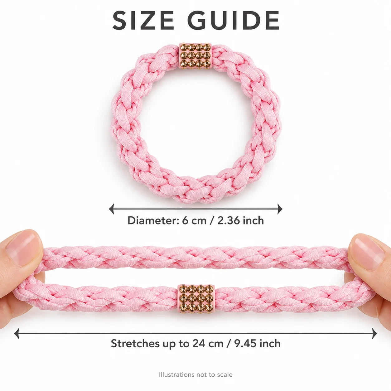 10Pcs Braided Rhinestone Hair Ties, Cute Elastic Hair Accessories for Women Hair Stuff Ponytail Holders