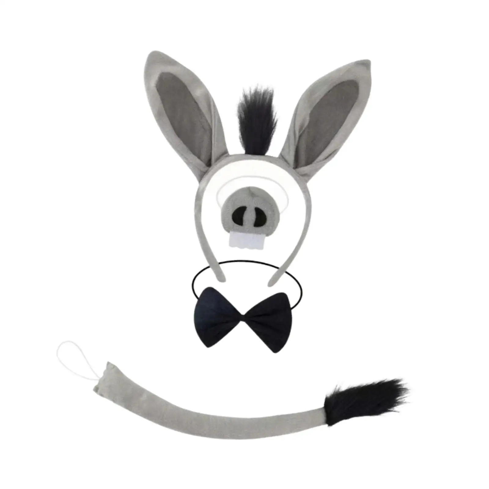 Donkey Costume Set Donkey Ears Headband Tail for Stage Performance Festivals