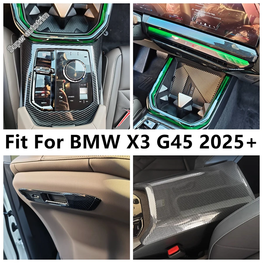

Gear Shift Panel / Central Control AC Air Panel Strip / Seat Backrest USB Frame Cover Trim Accessories For BMW X3 G45 2025 2026