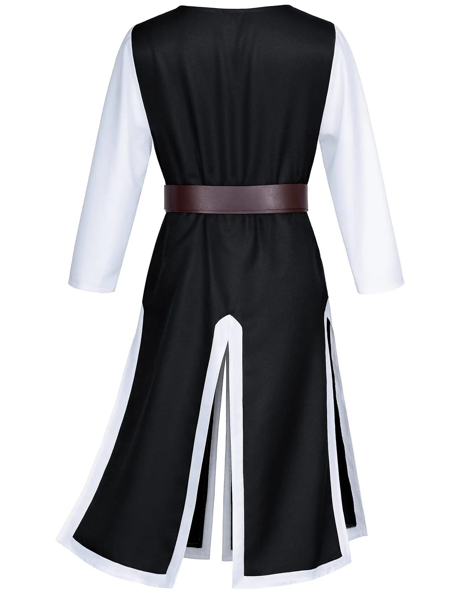 3 قطعة رجل القرون الوسطى عصر النهضة الصليبية فارس تونك تمبلار رداء هالوين تأثيري المحارب زي قناع حزام مجموعة