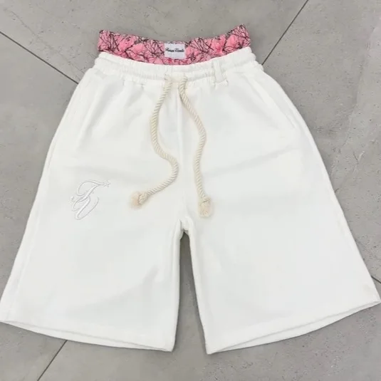 

American High Street Trendy Pattern Embroidery Loose Fit Seven Inch Shorts Women's Casual Men's Fashion Y2K Pants