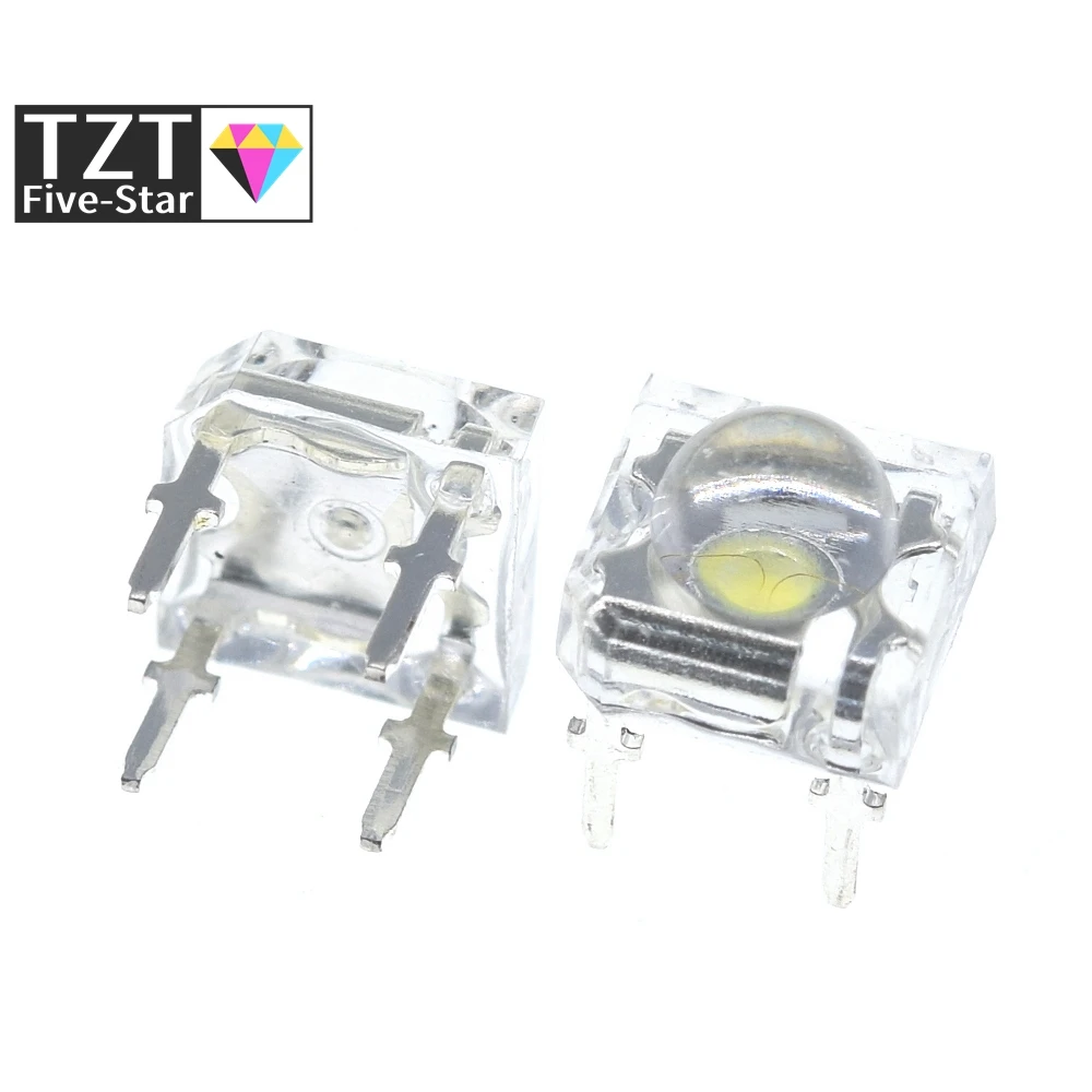 10 قطعة 5 مللي متر F5 سمكة البيرانا LED أبيض أحمر أخضر كهرمان واضح 5 مللي متر LED ديود صمامات باعثة للضوء 4 دبابيس سمكة البيرانا LED الثنائيات السطوع #1