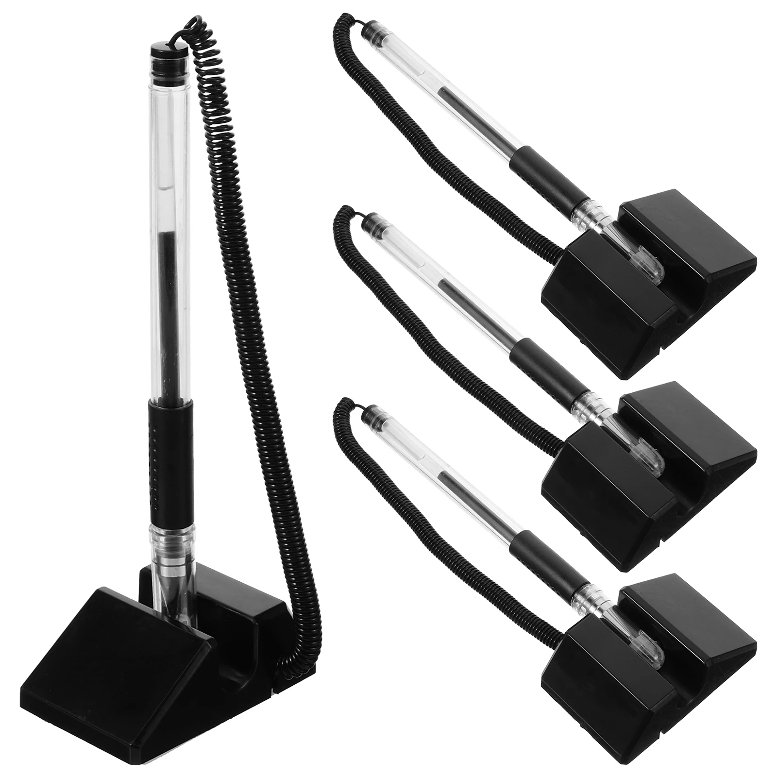 

4 Pcs Plastic Business Signature Pens Office Desk Fixed Holder Stand Multi Function Writing Guest Book Professional Ballpoint