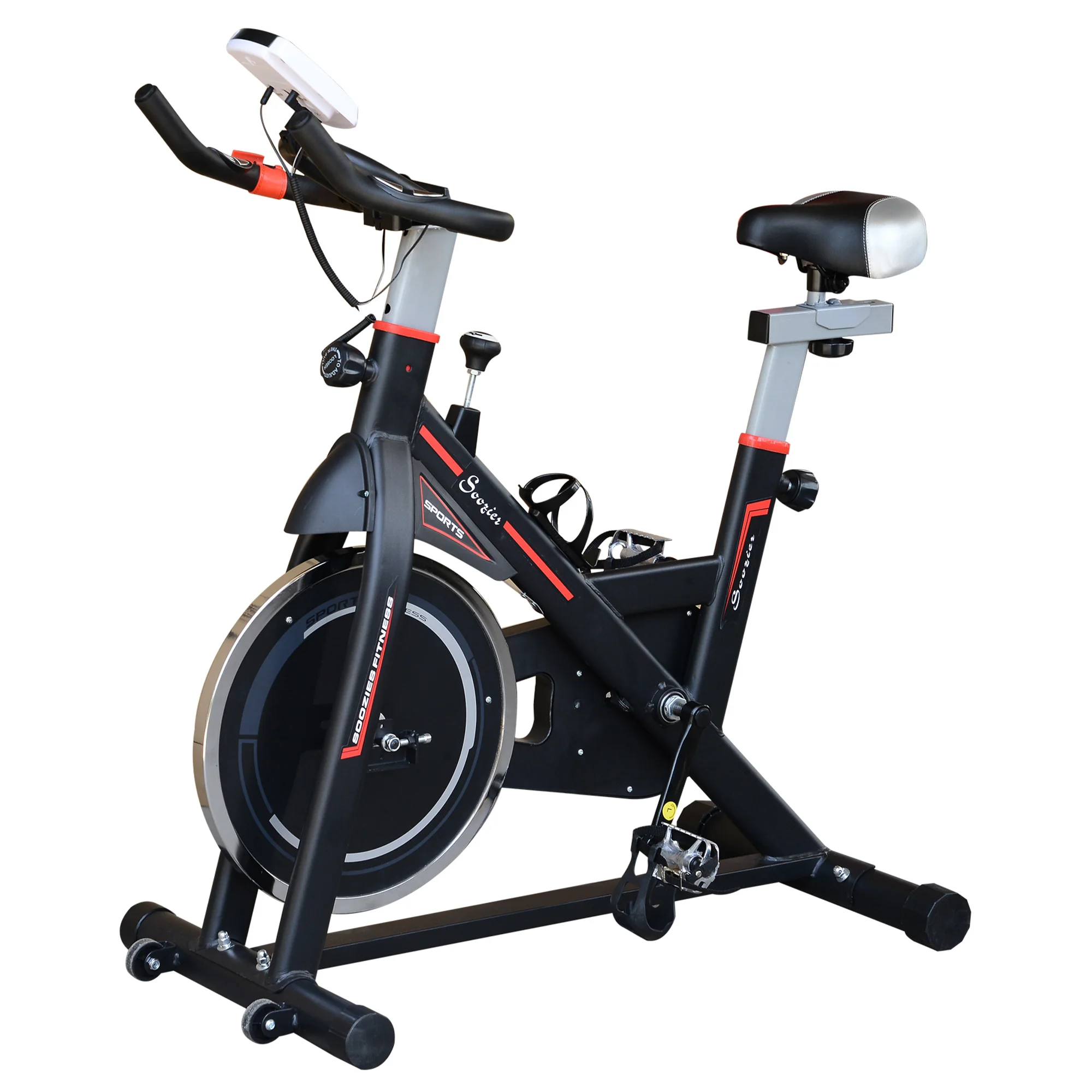 HOMCOM Bicicleta Estática Resistencia Ajustable Volante Inercia 8kg 103x48x115cm