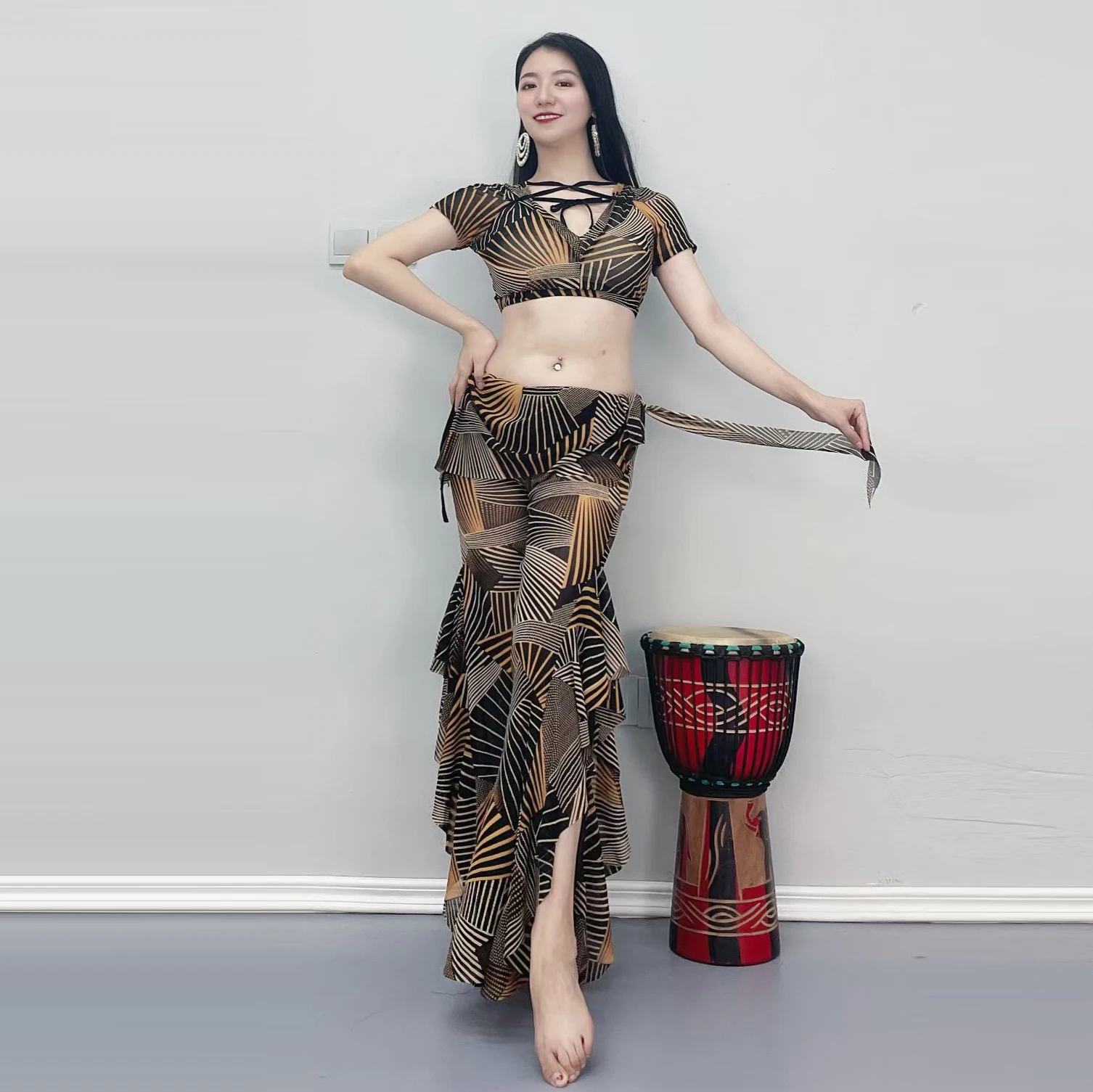 Belly Dancing costume Dancer Lessons Wear 2023 For Women Set Oriental Adult Professional clothes TOP+pants suit