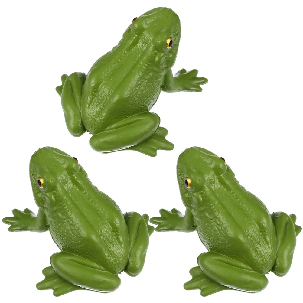 3Pcs Frogs Models Simulation Frogs Figurine Frogs Toy Home Desktop Ornament frogs decor animals cognitive props