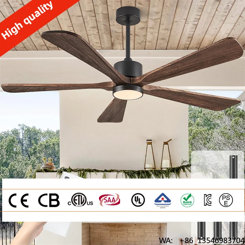Wholesale Electric 60 Inch Wood Blades Remote Control Ceiling Fan With Light DC Motor Low Price Air Cooling Home Decorative Use