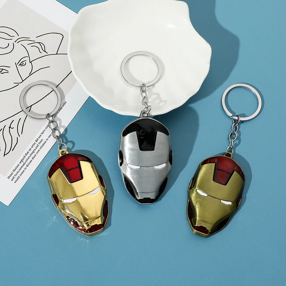 Avengers Iron Man Keychain Fashion Personality Car Key Holder Men's Backpack Keyring Superhero Accessory for Fans