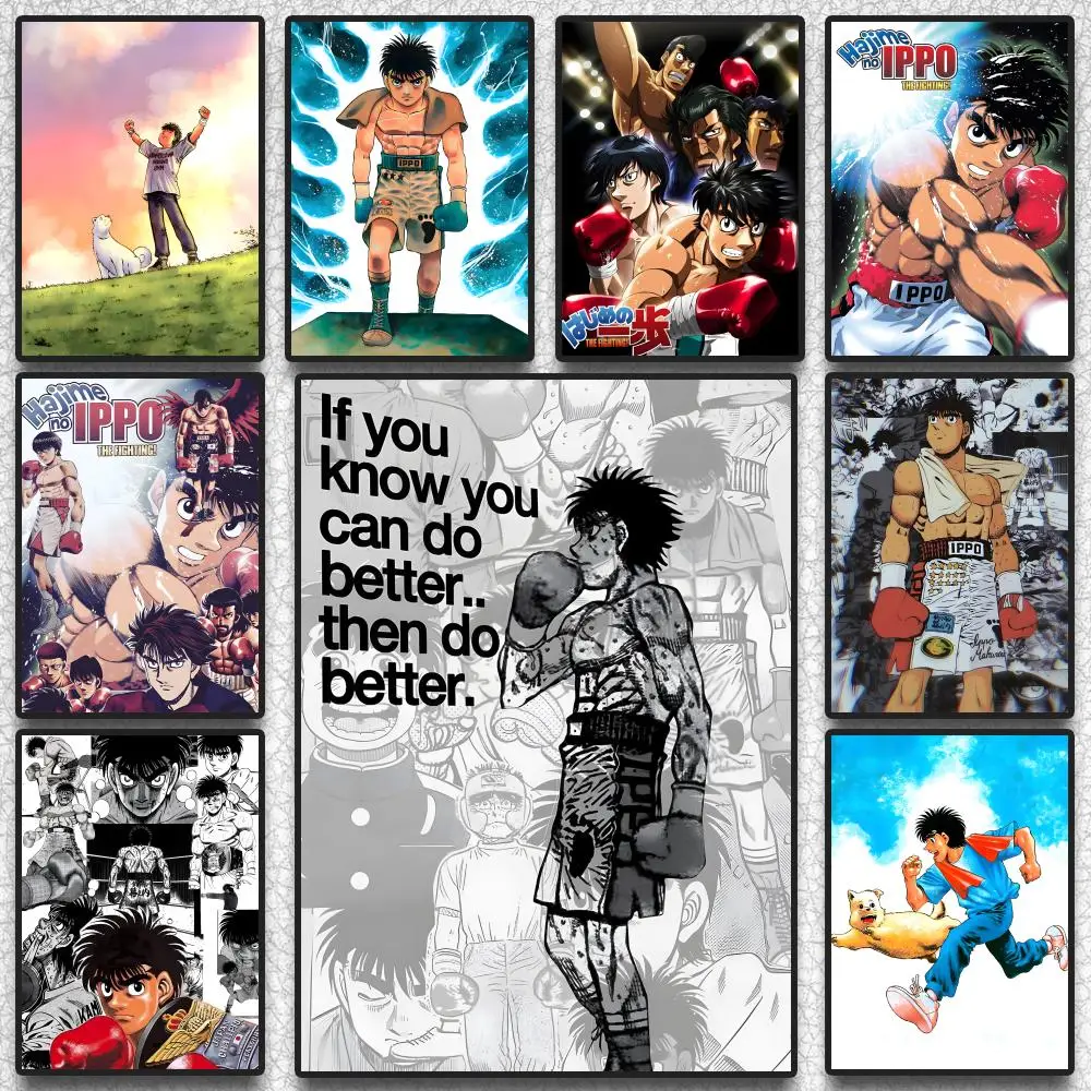 H-Hajime No Ippo ANIME Poster, selbstklebender Wandkunstdruck, wasserfest, für Zuhause, Wohnzimmer, Schlafzimmer, ästhetische Dekoration