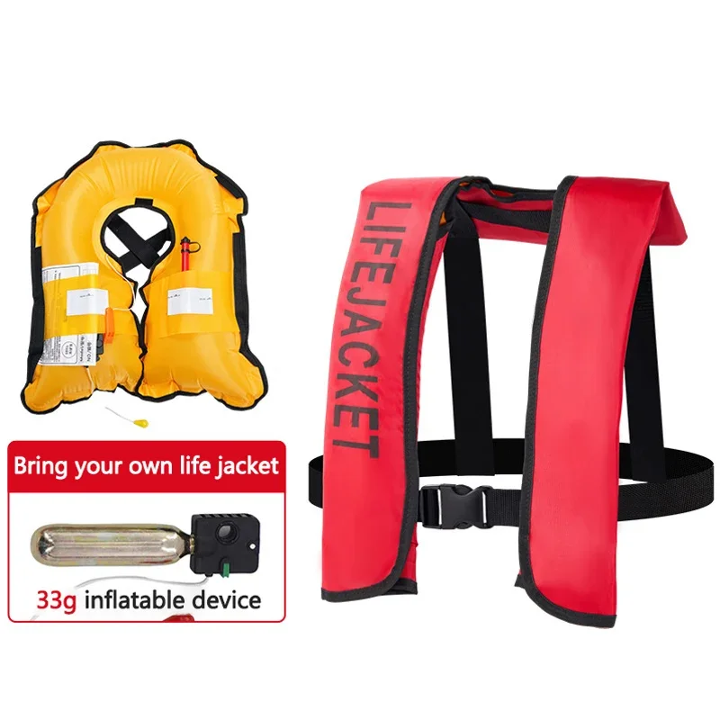 Automatic 100N Inflatable Swimming Portable Marine Adult PFD Neoprene Life Jacket Swimming Vest