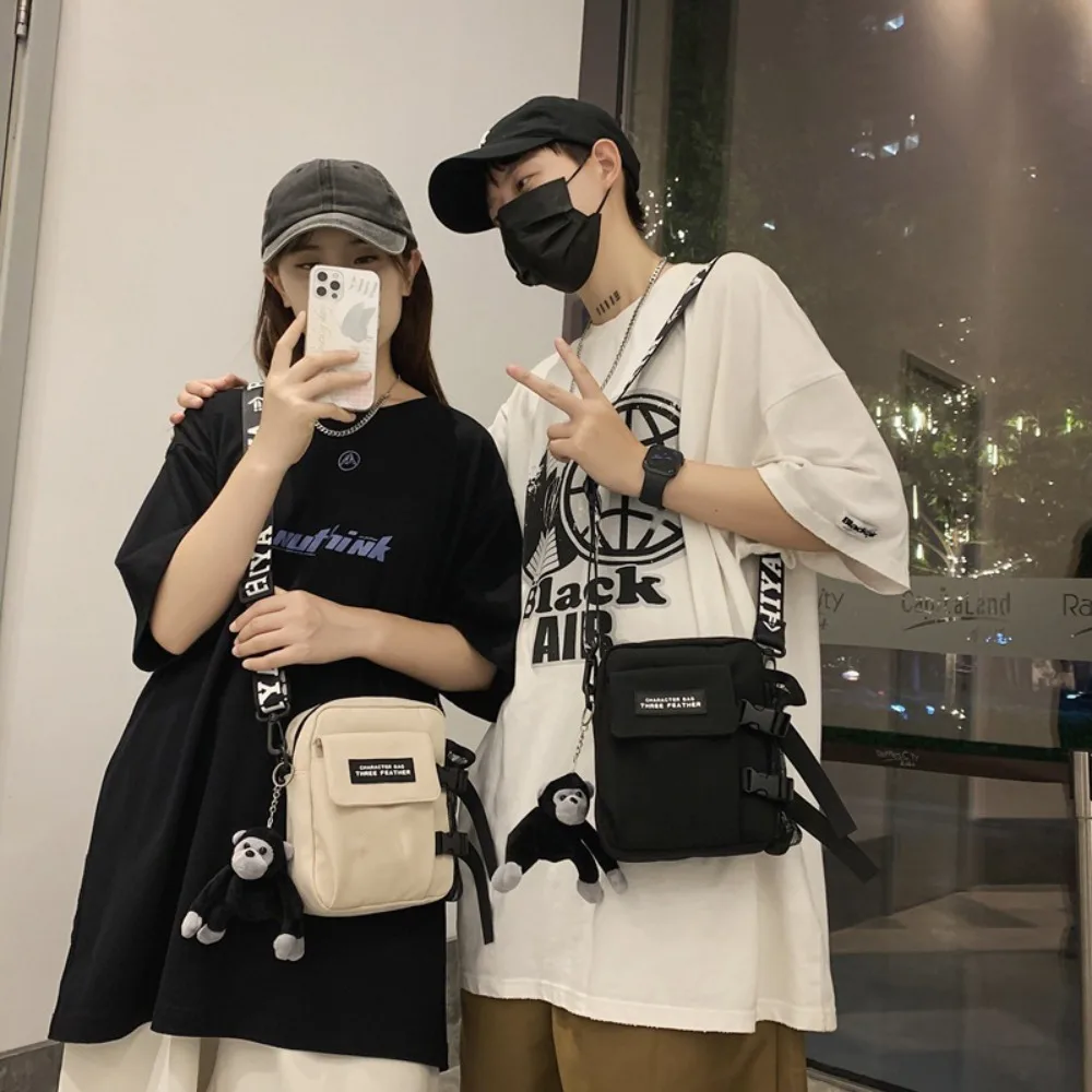 Trendy Couple Canvas Shoulder Bag Messenger Bag Casual Man Daily Commuting Bag Oudoor Travel Beach Bag