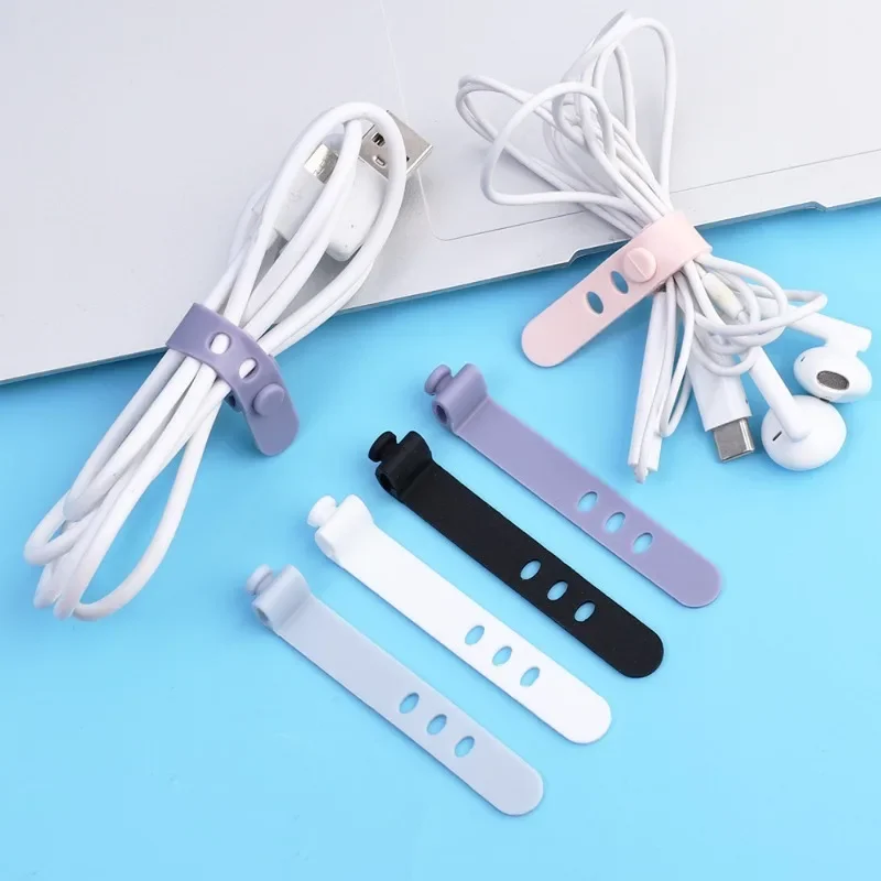 15-1Pcs Cable Organizer Earphone Clips Charger Cord Management 3 Hole Line Storge Holder Clips Data Line Bobbin Winder Straps