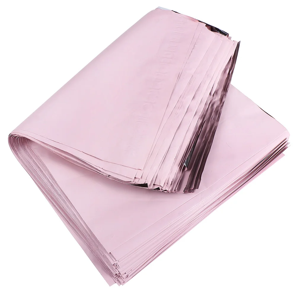 

50Pcs Thickened Express Shipping Bags Pink Strong Adhesive Plastic Mailing Bags Multipurpose Delivery Envelopes Tear Resistant