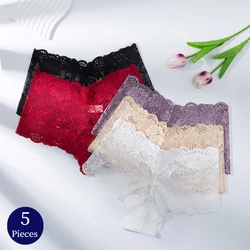 TrowBridge 5PCS/Set Women's Panties Fashion Lace Woman Boxers Sexy Lingerie Sweet Floral Ladies Boyshorts Comfortable Underpants