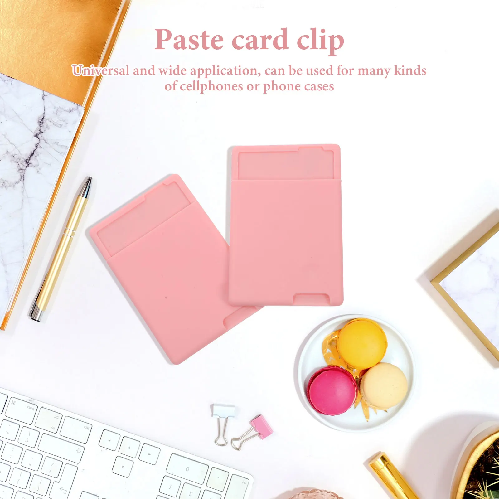 

2 Pcs Paste Type Card Cover Phone Back Wallet Mobile Adhesive Holders Cell Seat for Silica Gel
