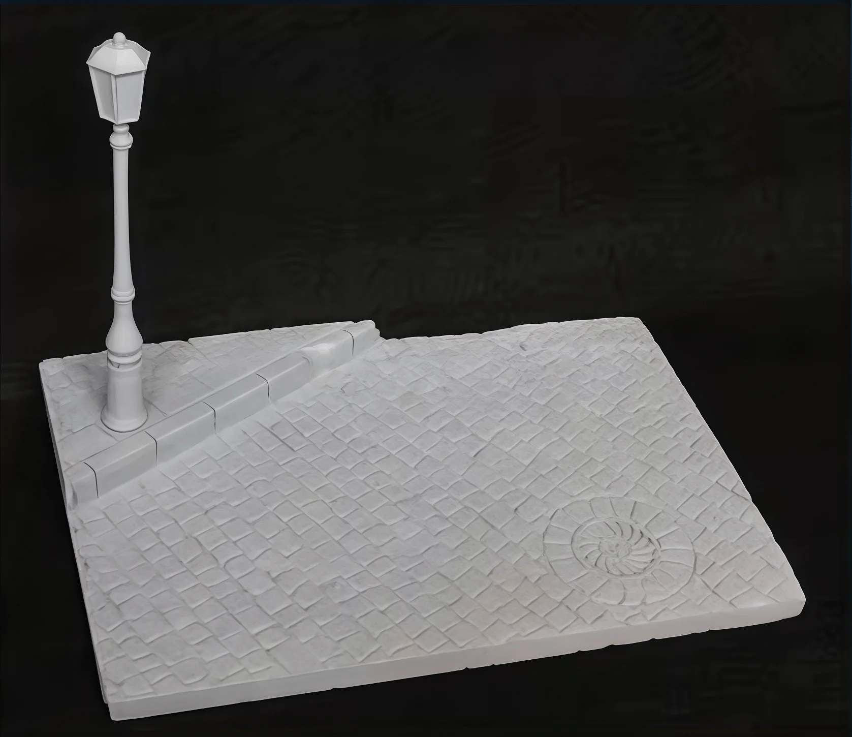 1/35 Casting Resin Model Assembly Kit, GK, Scene Platform Street View Street Lamp Model 100x150mm, Unpainted