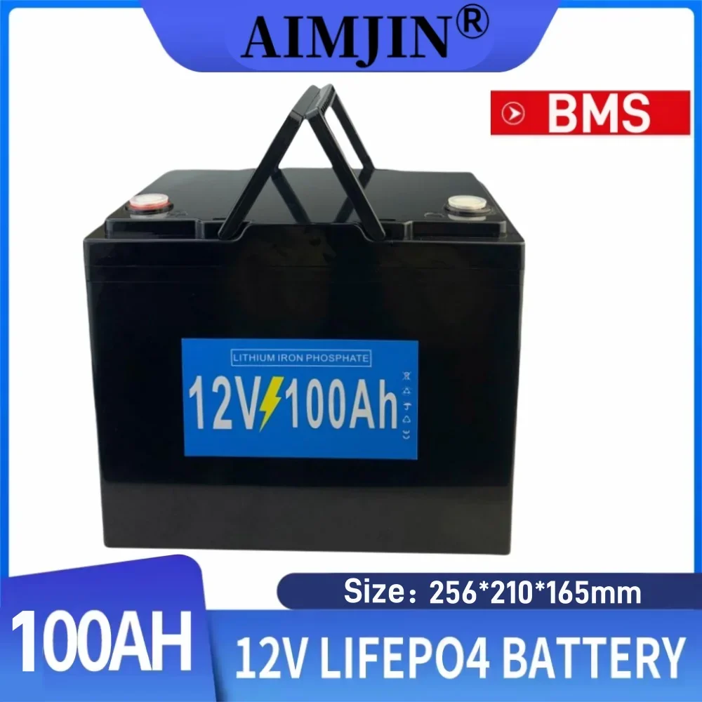

12V 100Ah Lithium Iron Phosphate Battery LiFePO4 Built-in BMS LiFePO4 Battery for Solar Power System RV House Trolling Motor