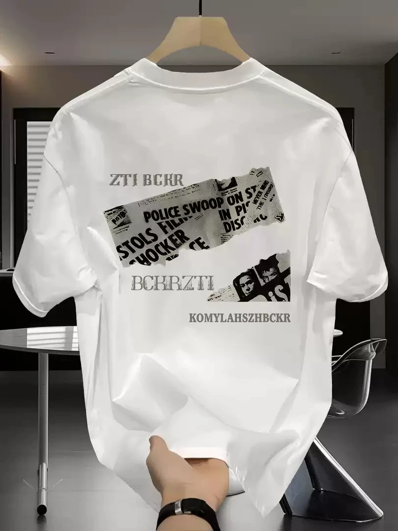 

Новая летняя футболка с короткими рукавами и принтом, тонкая половина рукава, универсальный круглый вырез, повседневное боди из чистого хлопка