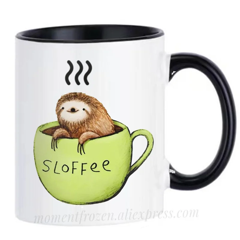 Cute Sloth Coffee Mugs Handle Tea Coffee Cups Creative Milk Drinkware Personality Morph Coffeeware Home Decor Birthday Gifts