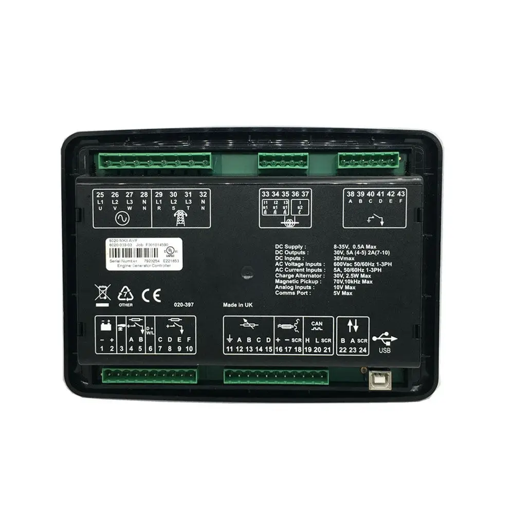UK Deep Sea DSE6020MKII Diesels Generator Set Controller Self Starting Panel Module Screen