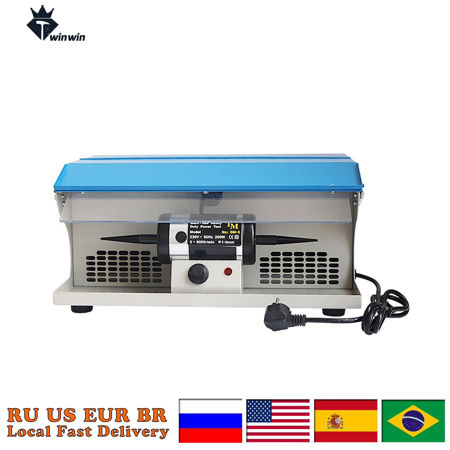 

200W Jewelry Polishing Buffing Machine with Dust Collector, Light, and Table Top - Jewelry Polisher