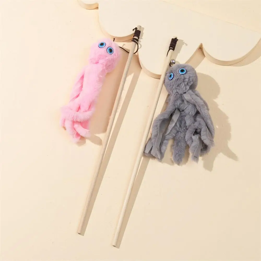 Funny Cat Stick Octopus Plush Pet Cat Toys Interactive Playing Toy For Cats Teaser Kitten Rod Wand Pet Accessories