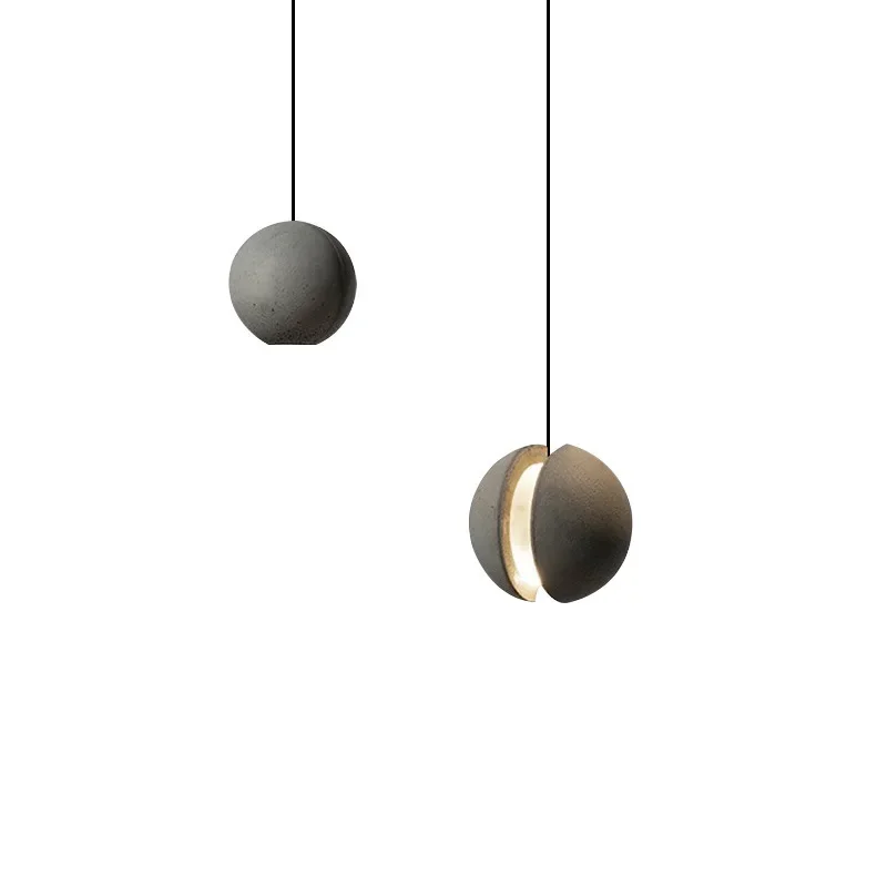 Modern Cement Led Pendant Lamp Nordic Planet Hanging Light For Bedroom Parlor Dining Room Decor Creative Stone Suspension Light