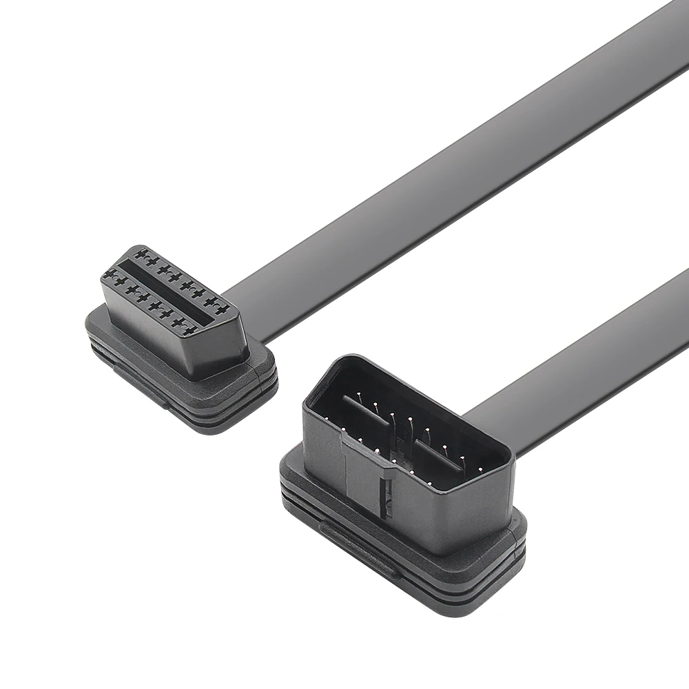 60CM Flat 16 Pin Socket Cable OBD OBDII 16Pin Male To Female Car Scanner OBD2 Extension Cable Connector Diagnostic Accessories