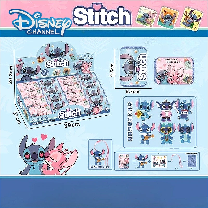 

Stitch Blind Box Elsa Frozen Cartoon Cute Mystery Box Capsule Style Surprise Backpack Accessories Keychain Hanging Rope Toy Gift