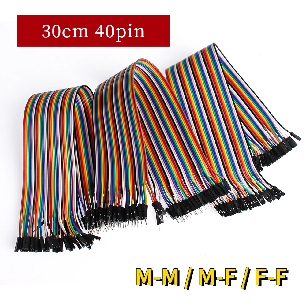 40PCS 30CM Jumper Wires DuPont Line Male To Male, Female To Female and Male To FeMale Dupont Cables Diy Electronic Kit