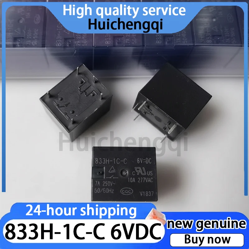 5PCS Genuine 833H-1C-C 6VDC 5-pin 10A One on One Off Relay