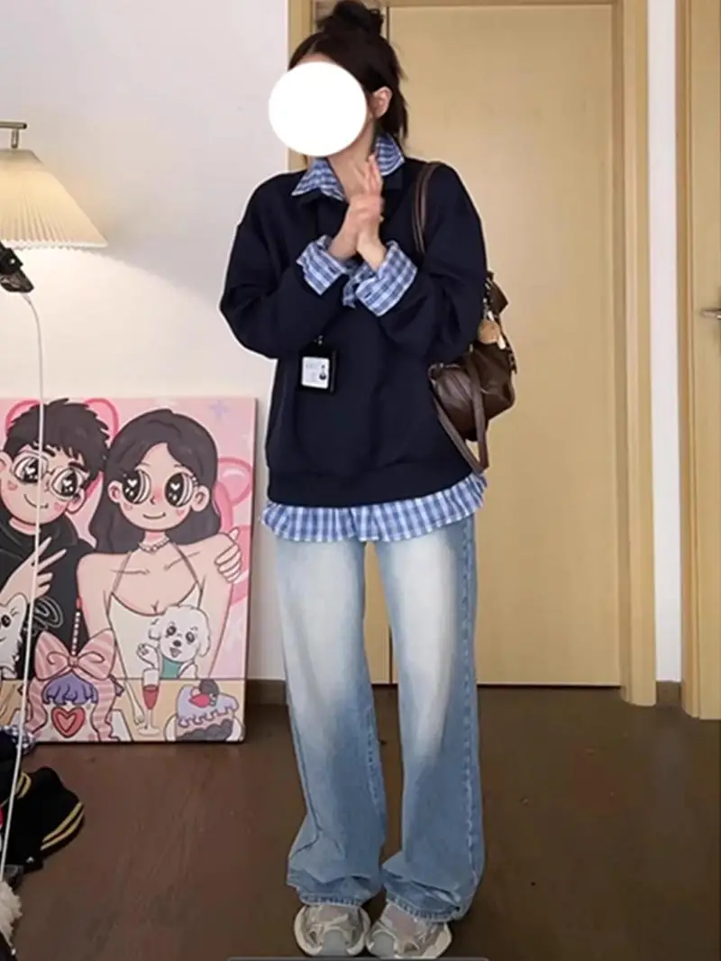 

Женские толстовки, альтернативная одежда, разноцветный милый шар с круглым вырезом, кавайный слой, корейский универсальный японский ретро, самая легкая сочетание