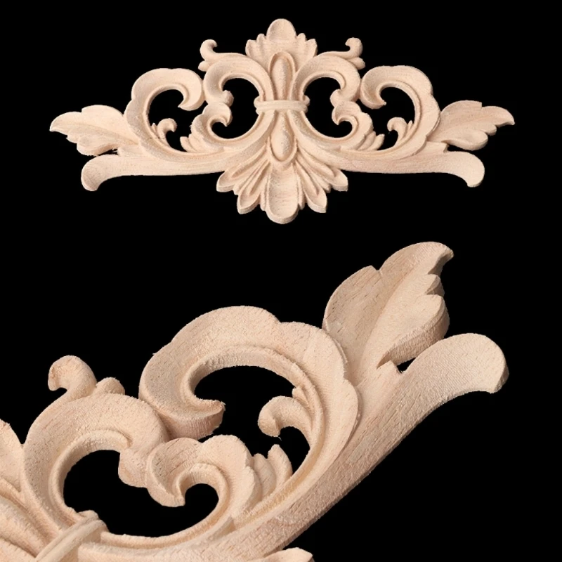 Carved Corner Onlay Applique Frame Decoration Furniture Unpainted Home