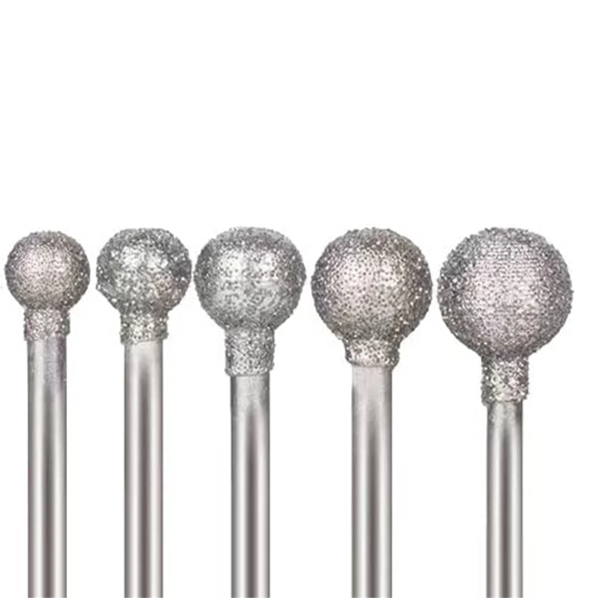 เป็นมิตรกับสิ่งแวดล้อม 13 ชิ้น Ball Shape Diamond Burr เพชรติดตั้ง Burs หินแกะสลักชุด 3/32 นิ้ว Mandrel สําหรับโรตารี่ To