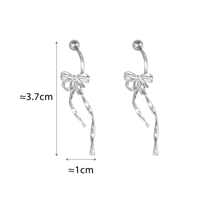 Silver Color Sweet Bowknot Stud Earrings for Charm Women Elegant Fashion Jewelry Piercing Screw Bead Accessories