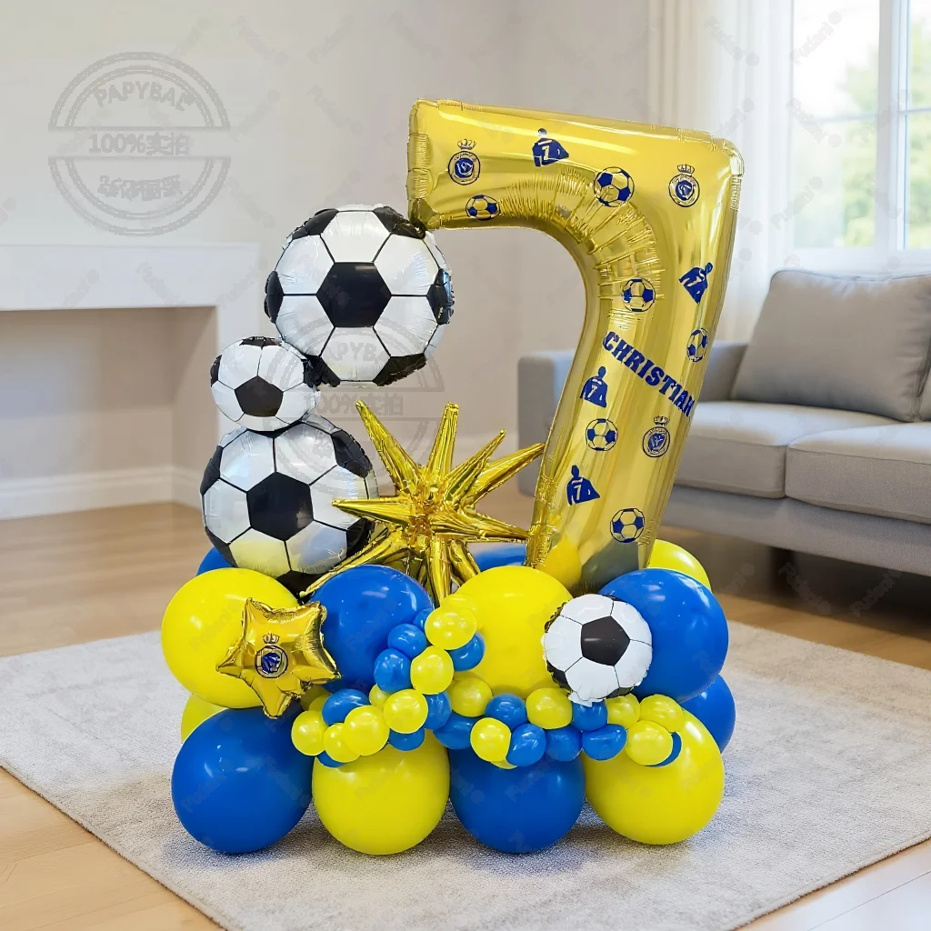 65 قطعة بالون كرة القدم الخماسي الذهبي عدد بالون عيد ميلاد مجموعة الرياضة تحت عنوان الطرف الديكور عيد ميلاد التصوير الدعائم